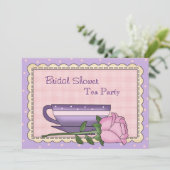 Invitation de Tea Party à Fête des mariées violet  (Debout devant)