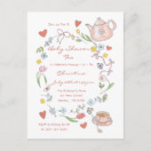 Invitation de Tea Party Baby shower Whimsical tiré (Devant)