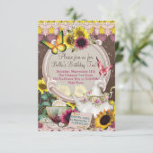 Invitation de Tea Party du jardin de tournesol (Debout devant)
