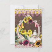 Invitation de Tea Party du jardin de tournesol (Dos)