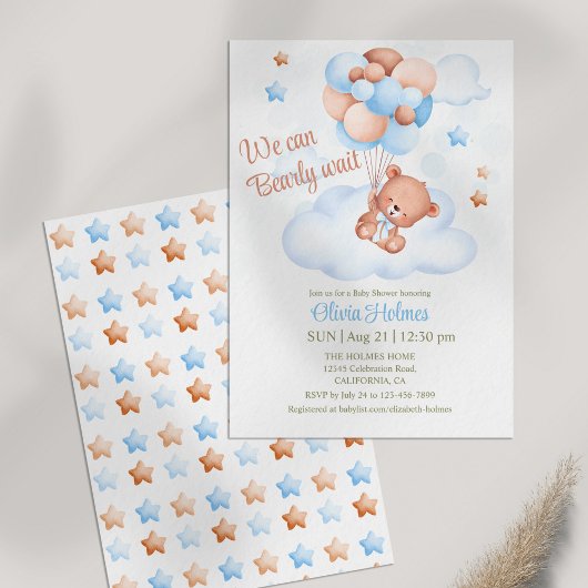 Invitation de Teddy Bear dans le Baby shower du ci