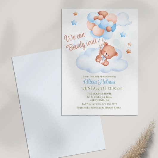 Invitation de Teddy Bear dans le Baby shower du ci