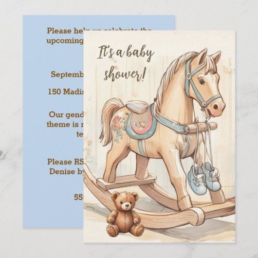 Invitation de téléchargement numérique Cheval à ba (Devant / Derrière)