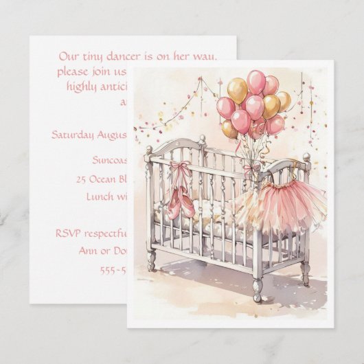 Invitation de téléchargement numérique pour bébé b (Devant / Derrière)