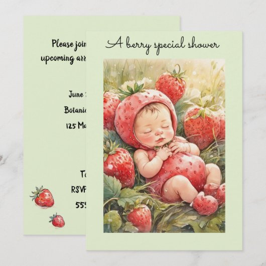Invitation de téléchargement numérique pour bébé B (Devant / Derrière)