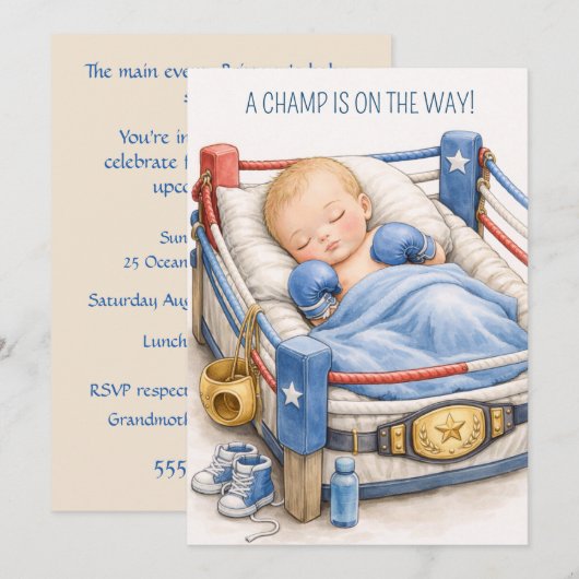 Invitation de téléchargement numérique pour bébé c (Devant / Derrière)