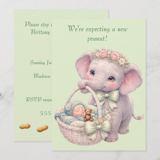 Invitation de téléchargement numérique pour bébé e (Devant / Derrière)