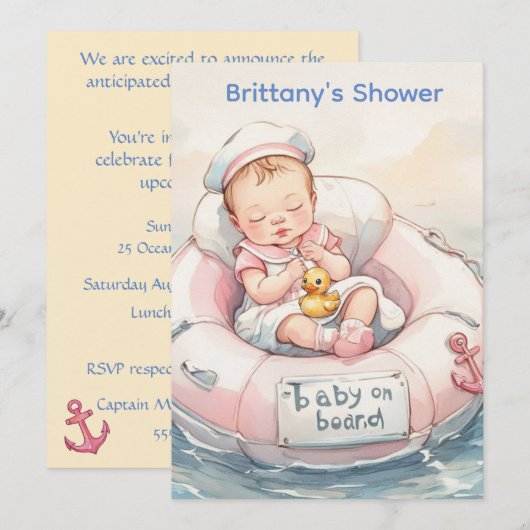 Invitation de téléchargement numérique pour bébé m (Devant / Derrière)