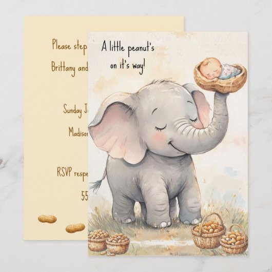 Invitation de téléchargement numérique pour bébé u (Devant / Derrière)