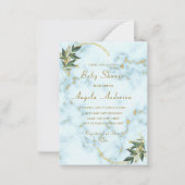 Invitation de Template de Baby Shower en Marbre Bl (Devant)
