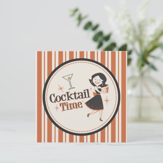 Invitation de temps de cocktail - rayures (Debout devant)