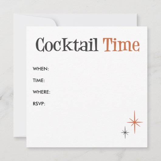 Invitation de temps de cocktail - rayures (Dos)