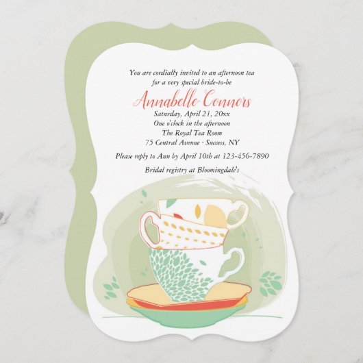 Invitation de temps de thé (Devant / Derrière)