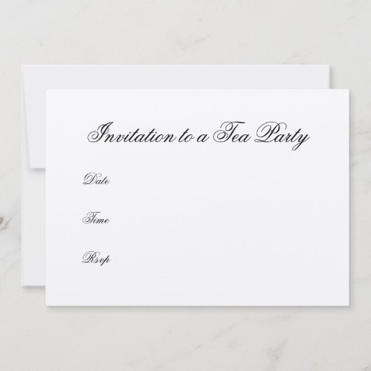 Invitation de temps de thé (Dos)