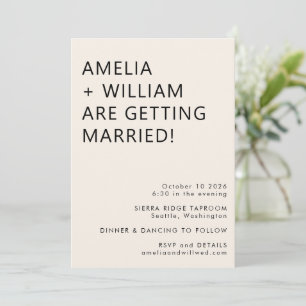 Invitation de tendance minimaliste moderne noire e
