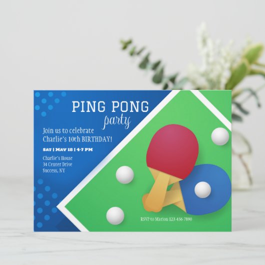Invitation de tennis de table (Debout devant)