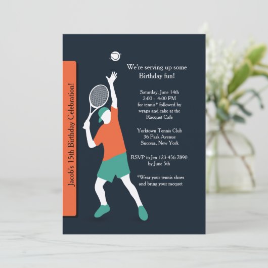 Invitation de Tennis Dude (Debout devant)