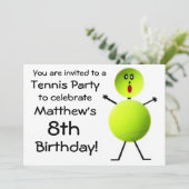 Invitation de Tennis Party Anniversaire (Debout devant)