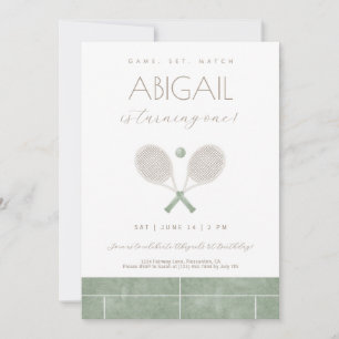 Invitation de tennis Sage Green Game Set Match