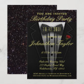 Invitation de tenue de soirée pour fête d'annivers (Devant / Derrière)