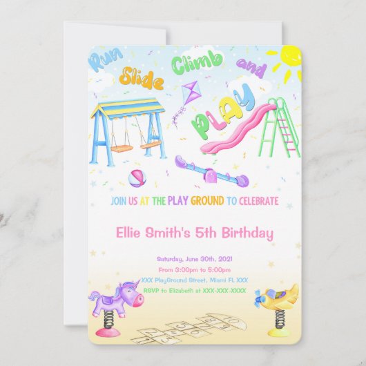 Invitation de terrain de jeu (Devant)