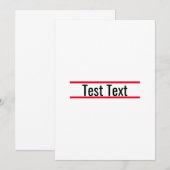 invitation de test avec modèle (Devant / Derrière)