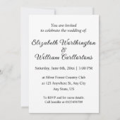 Invitation de texte calligraphie minimaliste (Dos)