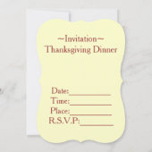 Invitation de Thanksgiving (Dos)