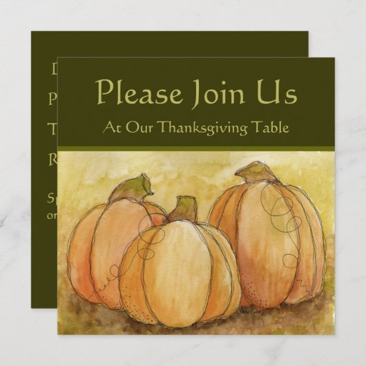 Invitation de Thanksgiving (Devant / Derrière)