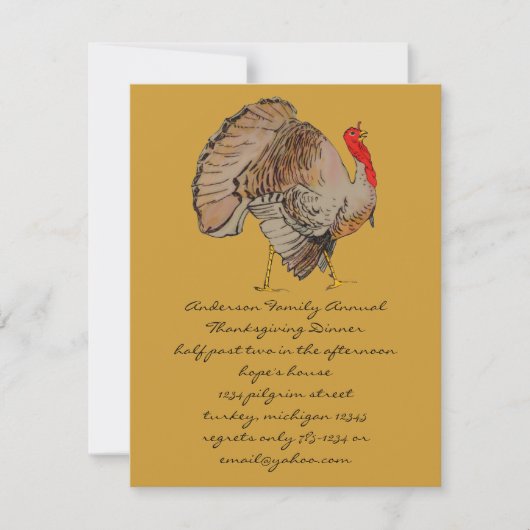 Invitation de Thanksgiving (Devant)