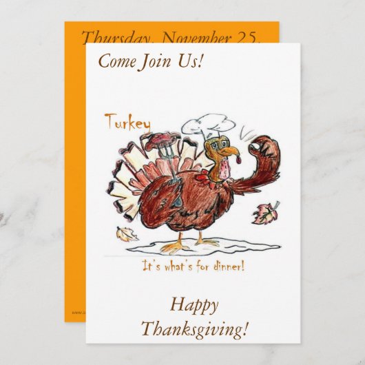 Invitation de thanksgiving (Devant / Derrière)