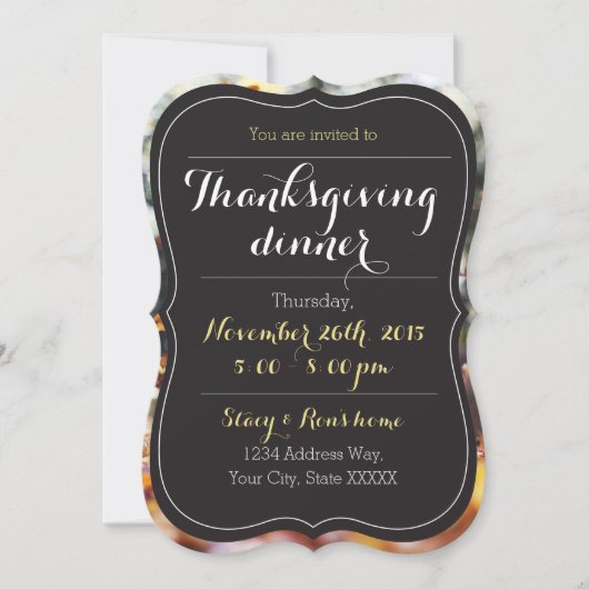 Invitation de Thanksgiving (Devant)