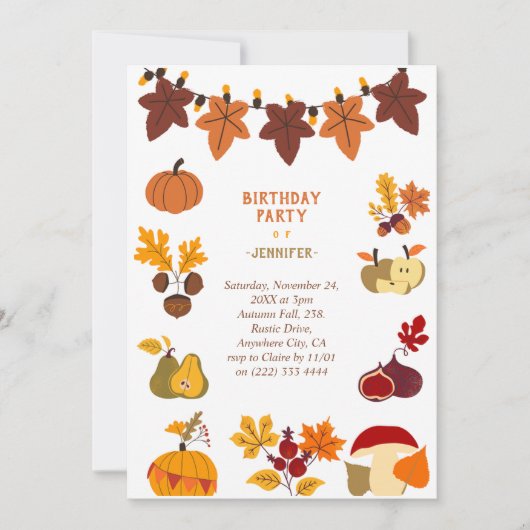 Invitation de Thanksgiving (Devant)