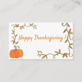 Invitation de Thanksgiving (Devant)