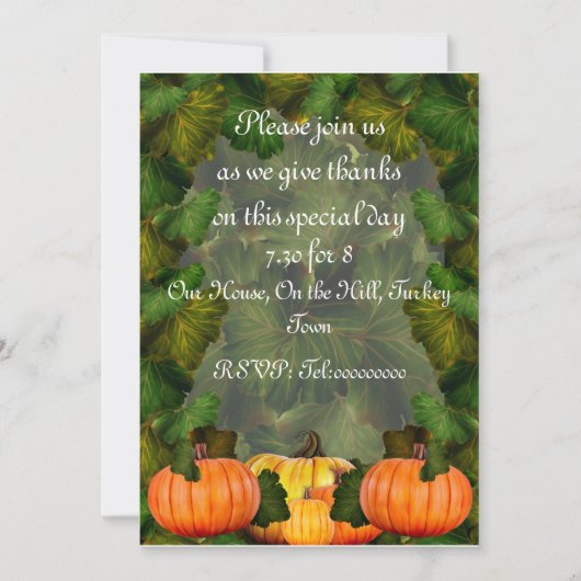 Invitation de Thanksgiving (Devant)