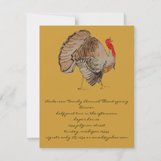 Invitation de Thanksgiving (Devant)