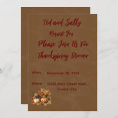 Invitation de Thanksgiving (Devant / Derrière)