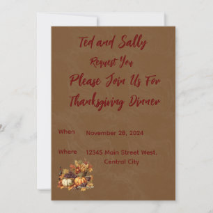 Invitation de Thanksgiving
