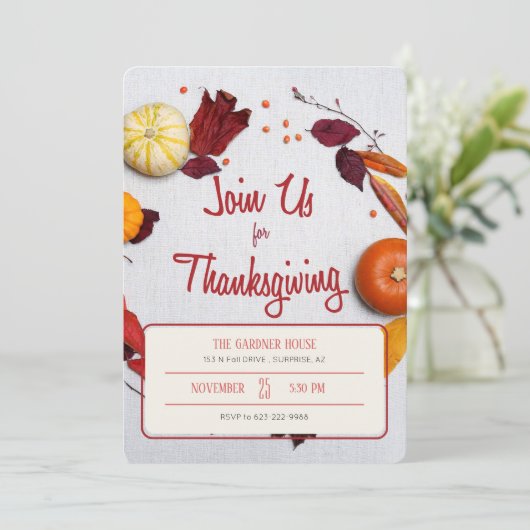 Invitation de Thanksgiving (Debout devant)