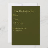 Invitation de Thanksgiving (Dos)