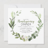 Invitation de Thanksgiving à la verdure élégante (Devant)