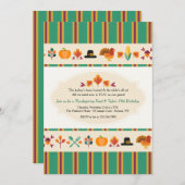 Invitation de Thanksgiving Borders (Devant / Derrière)