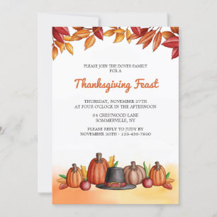 Invitation de Thanksgiving Casquette de Pilgrim