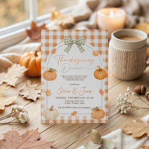 Invitation de Thanksgiving Citrouille à Ruban Ging