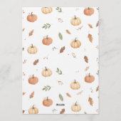Invitation de Thanksgiving Citrouille Aquarelle (Dos)