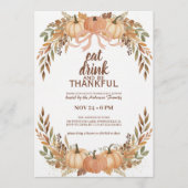 Invitation de Thanksgiving Citrouille Aquarelle (Devant)