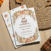 Invitation de Thanksgiving Citrouille Aquarelle