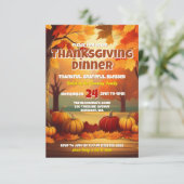 Invitation de Thanksgiving Colorée (Debout devant)