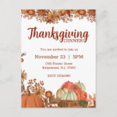 Invitation de Thanksgiving Conception d'automne (Devant)