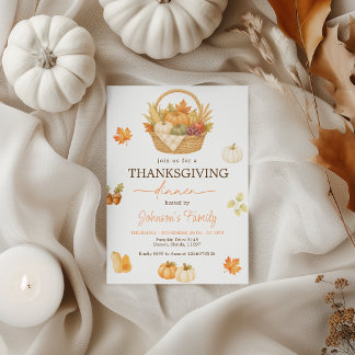 Invitation de Thanksgiving Corbeille de Récolte à